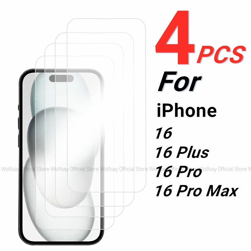 Protector de Pantalla de Vidrio Templado para iPhone 16 Series