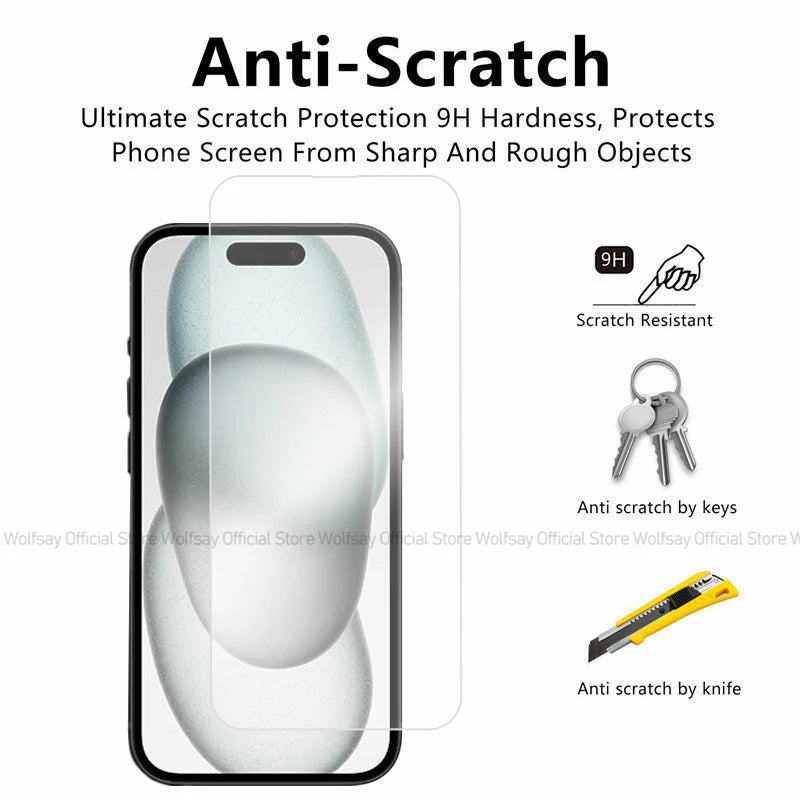 Protector de Pantalla de Vidrio Templado para iPhone 16 Series